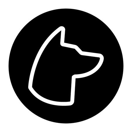 Dog Symbol Icon Round Flat Vector Art Design Color Circleのイラスト素材