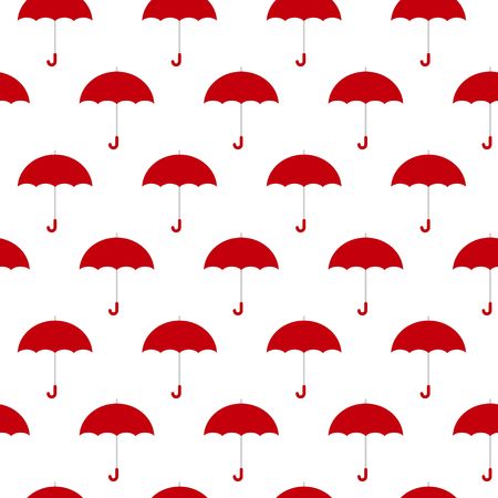 Red umbrellas seamless background pattern vector illustration. Autumn weather style.のイラスト素材