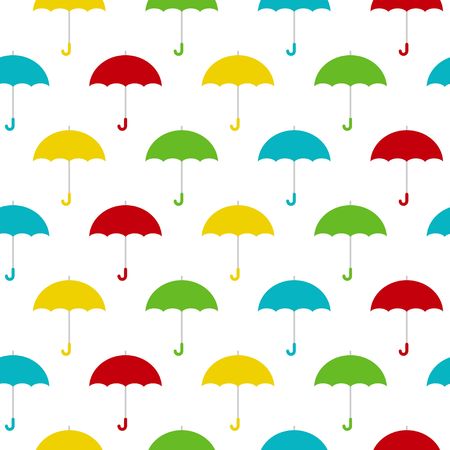 Colorful umbrellas seamless background pattern vector illustration.のイラスト素材