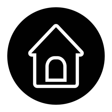 Doghouse icon in round. Vector illustration style is a flat iconic doghouse symbol. Designed for web and software interfaces.のイラスト素材
