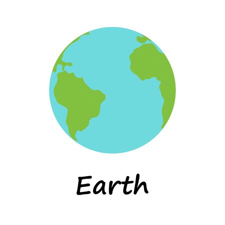 Earth globes isolated on white background. Flat planet Earth icon. Vector illustration.のイラスト素材