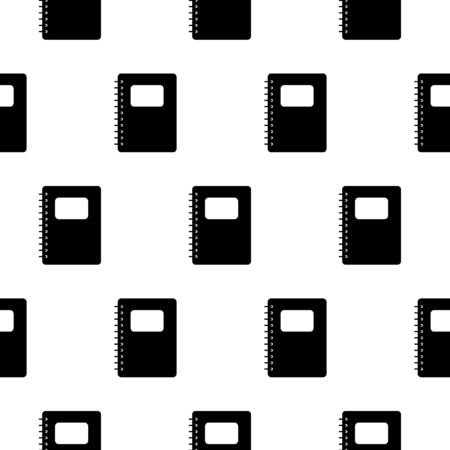 Notebook icon isolated seamless pattern on white background. Spiral notepad icon. School notebook. Writing pad. Diary for school. Vector Illustrationのイラスト素材
