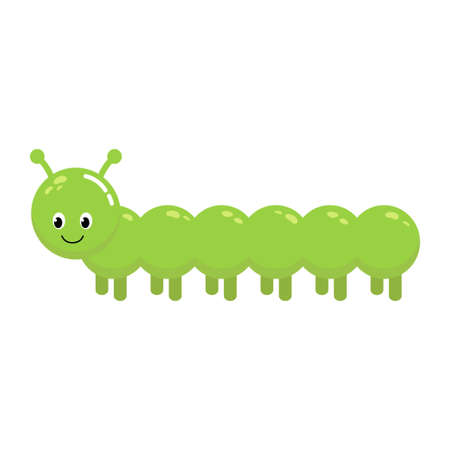 Cute colorful caterpillar character illustration in vector formatのイラスト素材