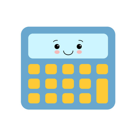 Cute calculator kawaii character isolated icon vector illustration designのイラスト素材