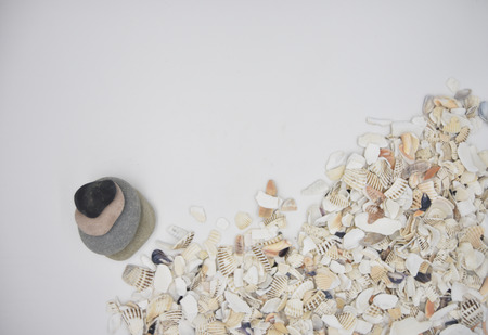 Shell crumbles and pebblesの写真素材