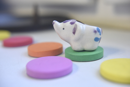 Spongy round flatの写真素材