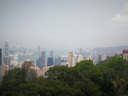 View of Hong Kong from The Peak Victoria in Springのeditorial素材