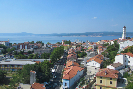 The streets of the European city with a bird's-eye view. Aerial viewの写真素材