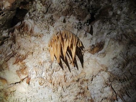 Salt cave in an old mine with natural stalactitesの写真素材
