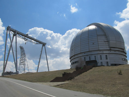 Radioastronomy Observatory Zelenchukskaya , Optical Azimuthal telescope BTA and Gantry crane. It is...