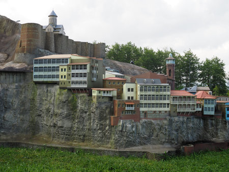 Georgia in Miniatures park. Old district of Abanotubani, Tbilisi. Travel. Georgia, Shekvetili -...