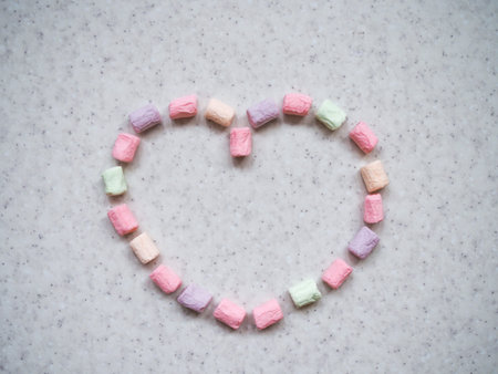 Composition for Valentine's Day February 14th. Delicate pink background and yellow and pink...