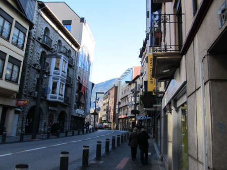 views of the streets of Andorra la Vella in Andorraのeditorial素材