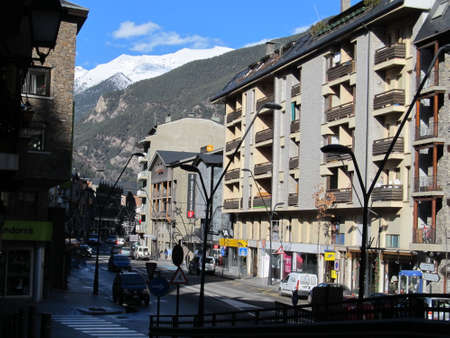 views of the streets of Andorra la Vella in Andorraのeditorial素材