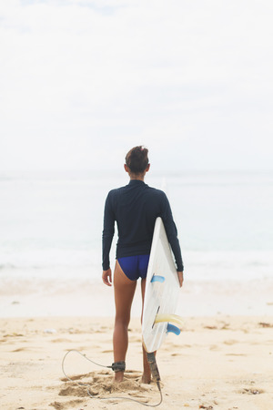 Two Beautiful young girls surfersの写真素材