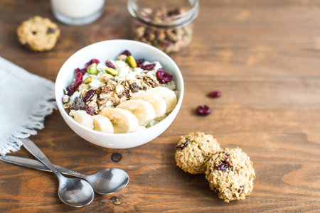 Useful baking: cottage cheese, milk and muesli