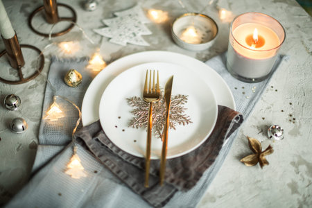 table setting for christmas