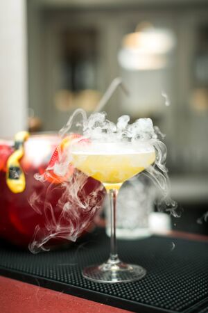 bright cocktails for halloween celebrationの写真素材