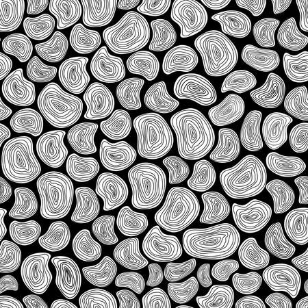 Wooden pattern o Modern flat seamless pattern with wooden pattern oval on dark background for frame print design. val in trendy style. Blank template. Nature trendy decorative design. Seamless vintage pattern. Surface design. Wood texture. Tile floor.のイラスト素材