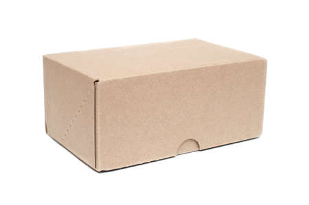 Cardboard box on white backgroundの写真素材