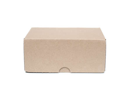 Cardboard box on white backgroundの写真素材