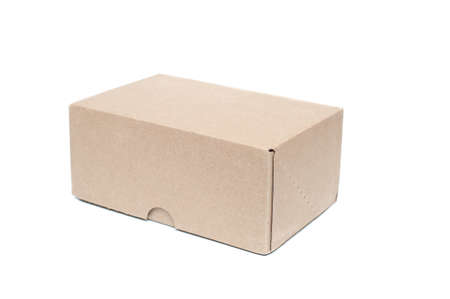 Cardboard box on white backgroundの写真素材