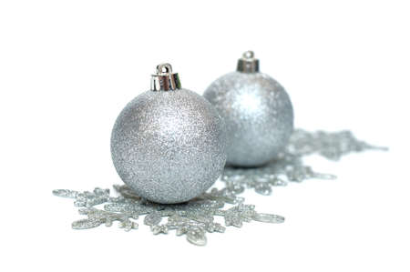 Christmas decoration on white backgroundの写真素材