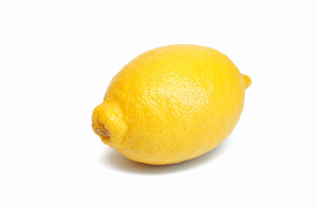 Fresh, ripe lemon on white backgroundの写真素材
