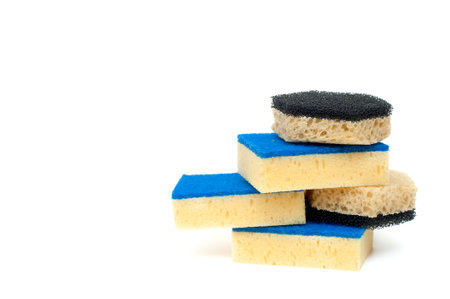 Sponges on a white backgroundの写真素材