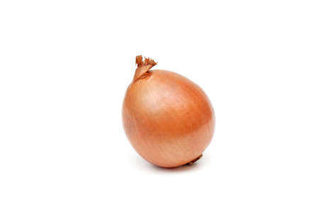 Orange onion vegetable closeup on white backgroundの写真素材