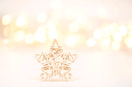 Christmas, winter, new year concept. Deer, Christmas tree and lights in the background. Vetrikalny photoの写真素材