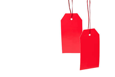 Blank sale labels for lettering in red.の写真素材