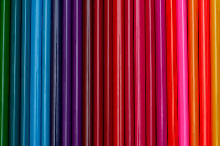 Background of colored pencils. Colored pencils seamless horizontal patternの写真素材