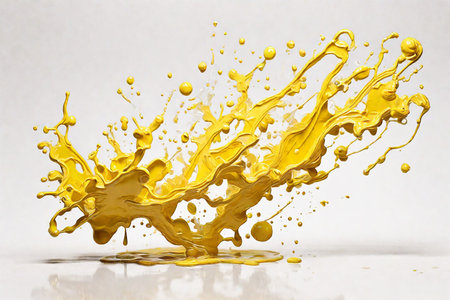 Yellow liquid paint splash.の素材