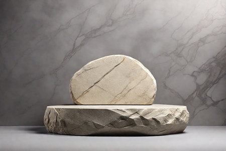 Stone podium for display product. Minimalistic design.の素材