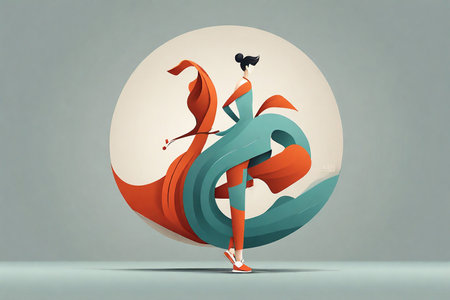 Illustration of a minimalistic style sports and fitnessの素材