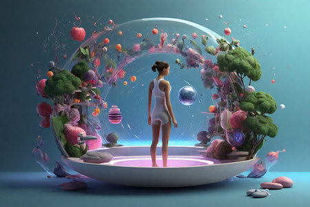 Metaverse health and wellness concept.の素材
