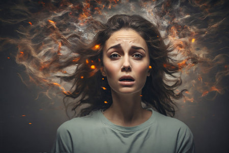 Emotional and psychological well-being, mood disorder or obsessive-compulsive disorder, hyperactivityの素材