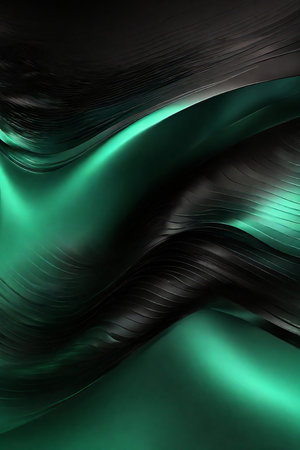 Metallic abstract wavy liquid background. 3d render illustrationの素材