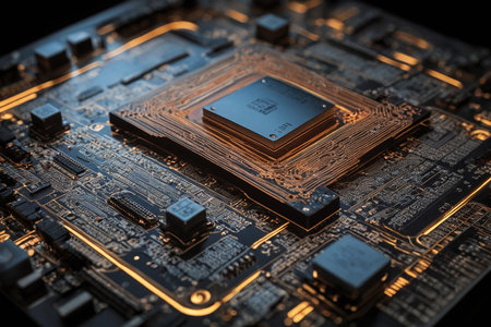 A close-up of a quantum processor the concept of quantum computingの素材