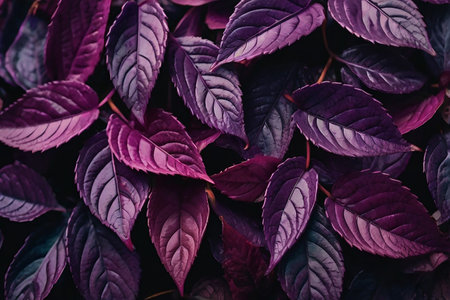 Purple leaves background. Purple leaves texture.の素材