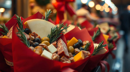 Festive Charcuterie Gift Bouquets with Cheese and Olivesの素材