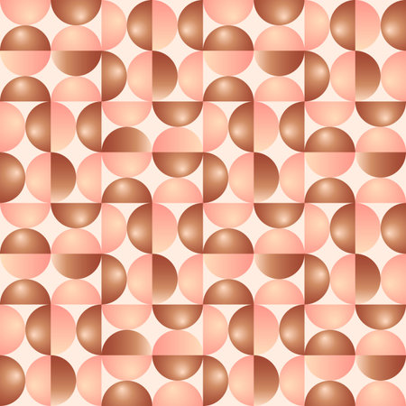 Abstract geometric seamless pattern with retro colored half circles. Vector illustration.