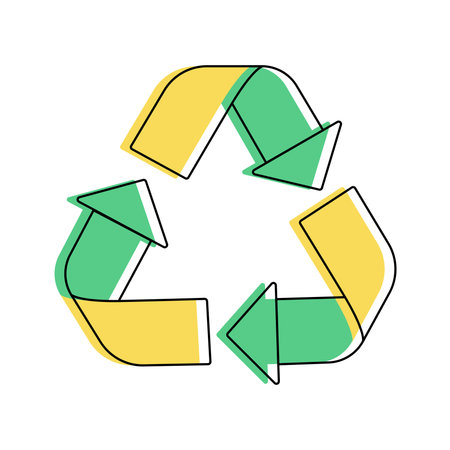 Flat line recycle logo symbol. Recycling icon isolated on white background. Vector illustration.のイラスト素材