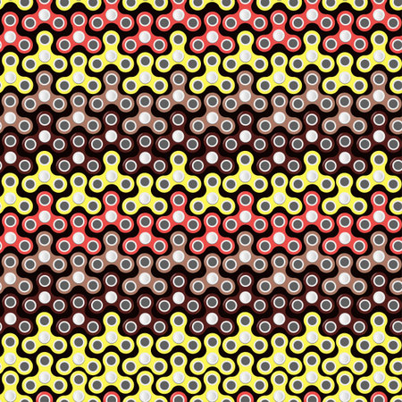 Colorful pastel hand spinners toy, seamless pattern backgroundのイラスト素材