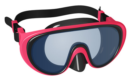 Pink mask for swimming and divingのイラスト素材