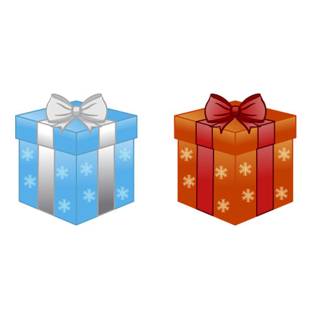 Colored Gift Boxes. Vector Illustration of Christmas and New Year Giftsのイラスト素材