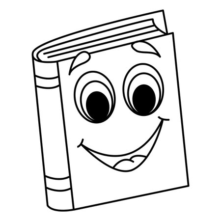 Cartoon Book for Coloring Page. Vector Illustration of Funny School Character.のイラスト素材