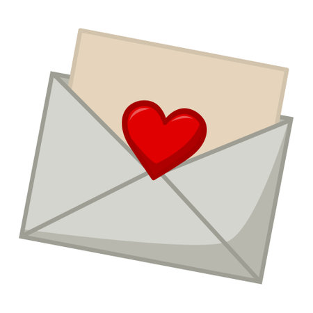 Love Letter in a Postal Envelope. Love concept. Love Correspondence. Vector Illustration for Valentines Dayのイラスト素材