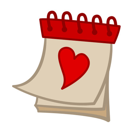 Wall Calendar for Valentines Day. Love concept. Vector Illustration of Tear-Off Calendarのイラスト素材